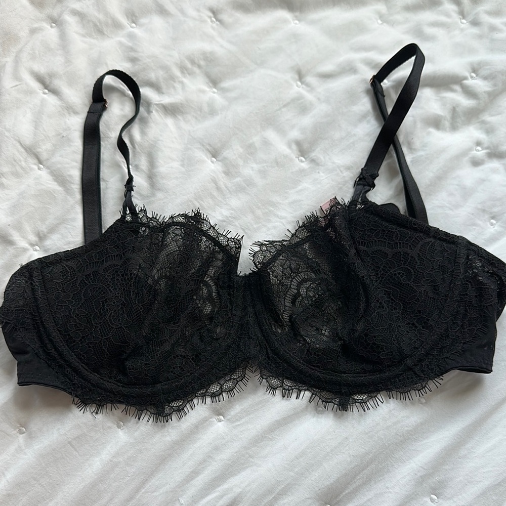 Victoria's Secret Black Lace Balconette Bra